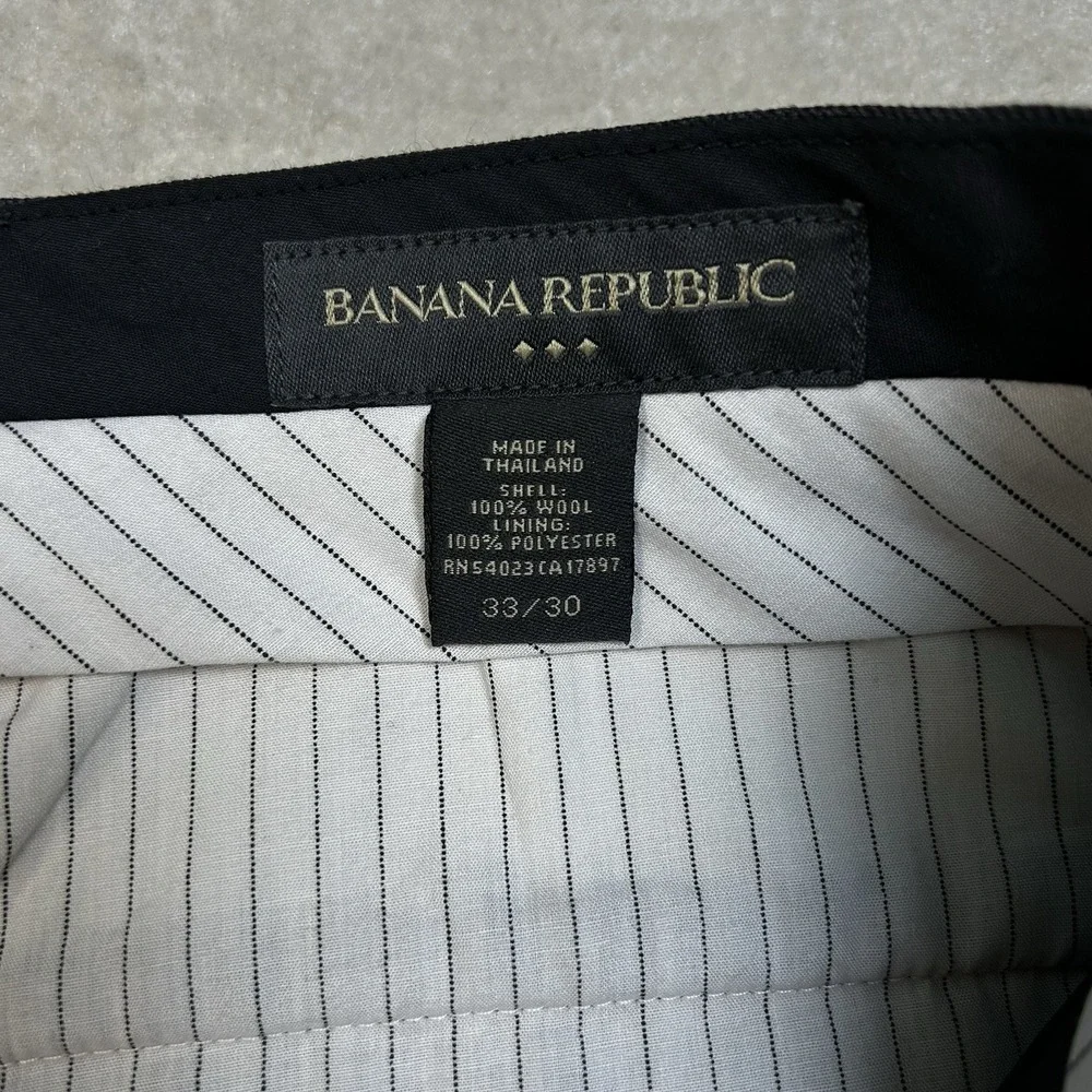 Banana Republic Wool Dress Pants Men's 33x30 Lined Dark Gray Flat Front